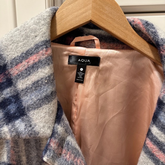 Aqua plaid wool blend jacket - Picture 3 of 3